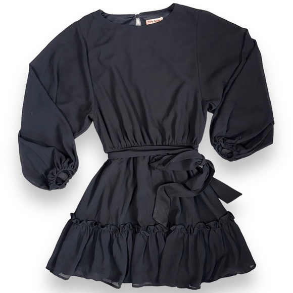 Flying Tomato Long Sleeve Ruffle Mini Dress with Tie Womens XS - Picture 1 of 5